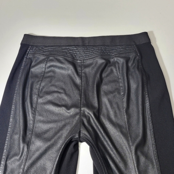 BCBGMaxAzria Women's Black Moto Faux Leather Pull On leggings Size M - Picture 11 of 14